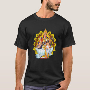 Saraswati Heilige Geometrie Derde Oog Isha Hindoe T-shirt