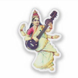 Saraswati, Hindoeïstische Godin Sticker