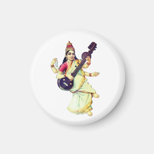 Saraswati, Hindu Goddess Magneet (Voorkant)