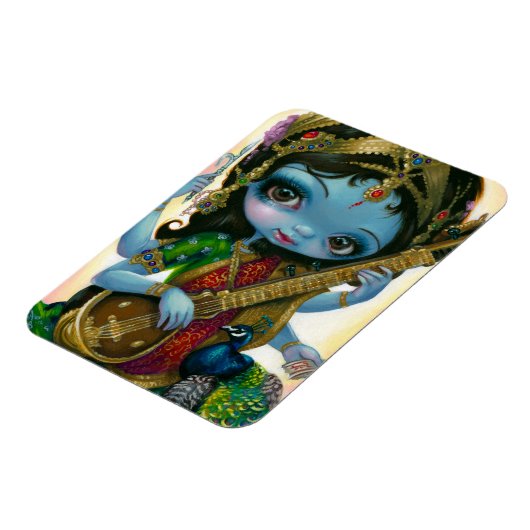 "Saraswati Jouer Veena" Flex Magnet (Côté Gauche)