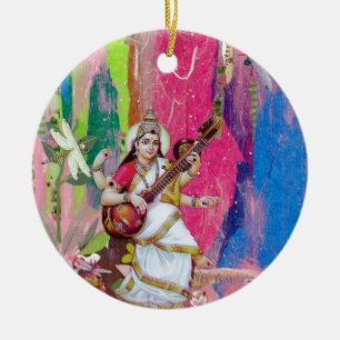 Saraswati Keramisch Ornament