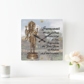 Saraswati op Bali Vierkante Klok (Huis)