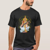 Saraswati Sacred Geometry Third Eye Isha Hindu Lin T-shirt (Voorkant)