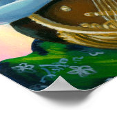 Saraswati speelt Veena Hindu Goddess Art PRINT (Hoek)