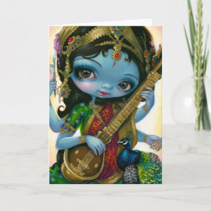 "Saraswati Spelen Veena" Wenskaart Kaart