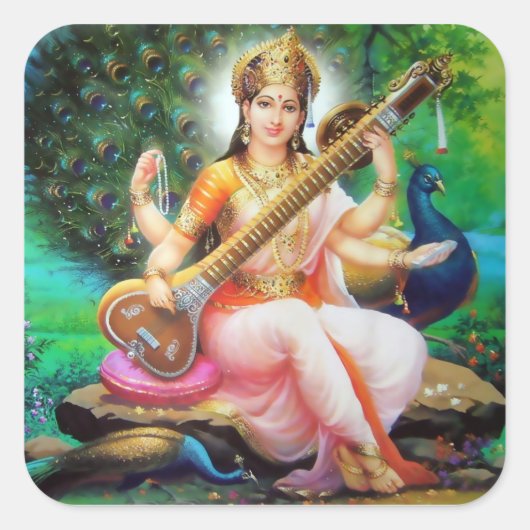 Saraswati Stickers - Versie 1 (Voorkant)