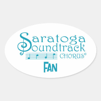 Saratoga Soundtrack Fan (set van vier stickers) Ovale Sticker