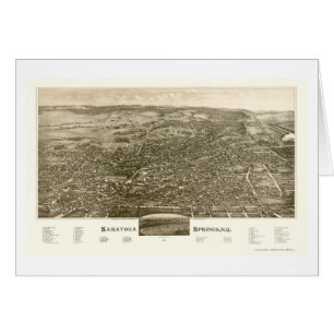 Saratoga Springs, carte panoramique de NY - 1888