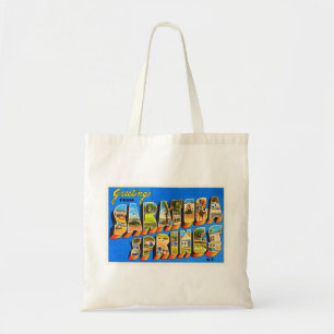 Saratoga Springs New York NY Old Travel Souvenir Tote Bag