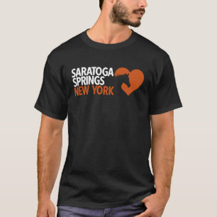 Saratoga Springs New York Toga Heart Horse Racing T-shirt
