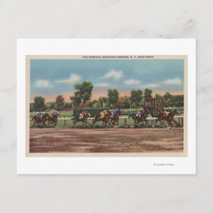 Saratoga Springs, NY - Horse Race Track Scene Briefkaart