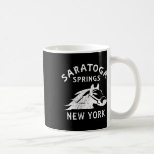 Saratoga Springs Ny Paard Vintage Grafisch Racing Koffiemok