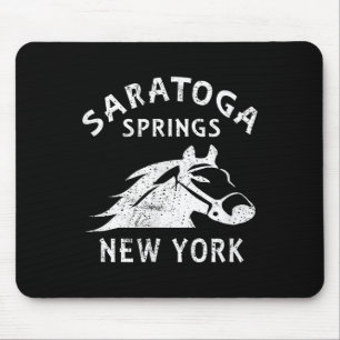 Saratoga Springs Ny Paard Vintage Grafisch Racing  Muismat