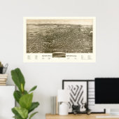 Saratoga Springs, NY Panoramic Map - 1888 Poster (Thuiskantoor)