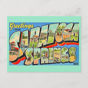 Saratoga Springs NY Retro Ansichtkaart Briefkaart