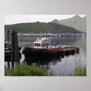 Saratoga Tugboat in Dutch Harbour, Alaska Poster