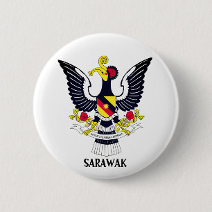 Sarawak Wapenmunt - MALAYSIA Ronde Button 5,7 Cm