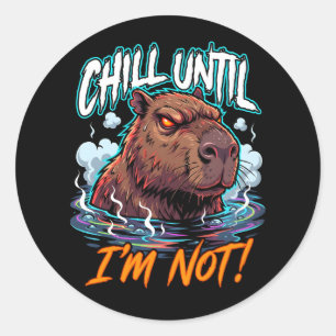 Sarcasitische Capybara Kalmeer Totdat Ik Niet Grap Ronde Sticker