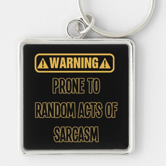Sarcasm Warning Humor Sleutelhanger (Voorkant)