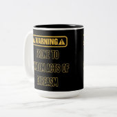 Sarcasm Warning Humor Tweekleurige Koffiemok (Voorkant links)
