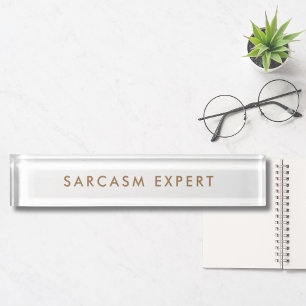 Sarcasme Expert Modern Minimalistisch Grappig Naambordje
