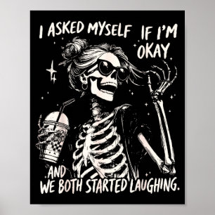 Sarcasme gevraagd of skelet koffie grafisch poster