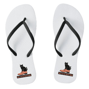 Sarcasme Linocut Kat in Schoen Meme Teenslippers