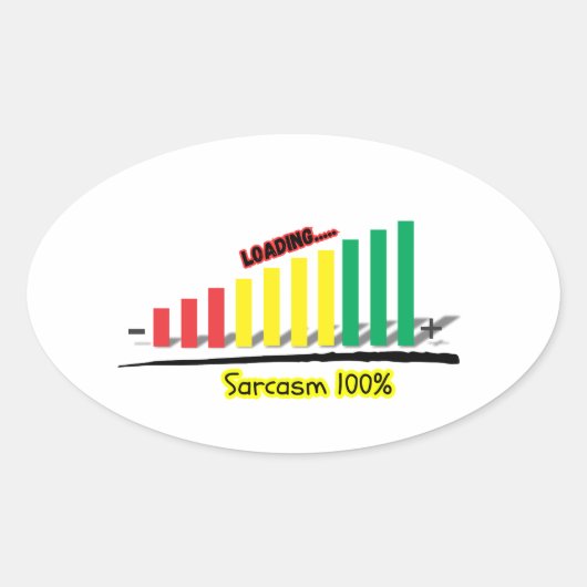 sarcasmemeter ovale sticker (Voorkant)
