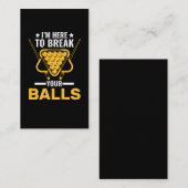 Sarcastic Billard Joke Pool Player Visitekaartje (Voorkant / Achterkant)