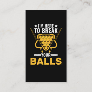 Sarcastic Billard Joke Pool Player Visitekaartje