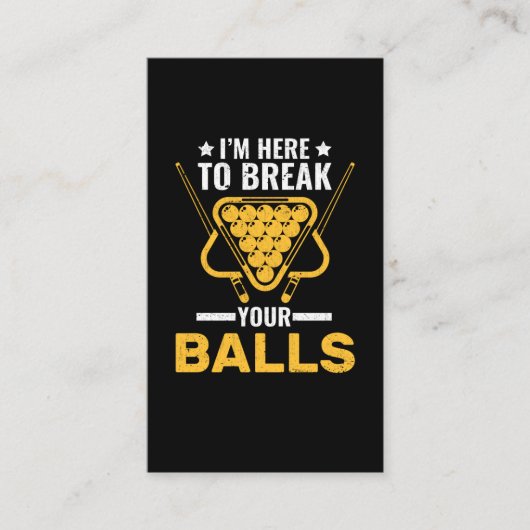 Sarcastic Billard Joke Pool Player Visitekaartje (Voorkant)