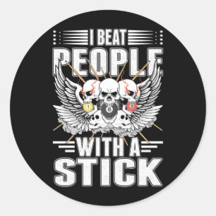 Sarcastic Billiard Snooker Cue Sportpoolspeler Ronde Sticker
