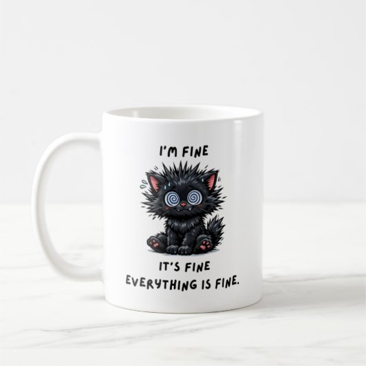sarcastic black cat mug (Gauche)