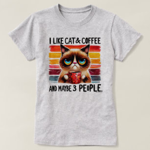 Sarcastic Cat Grafische T-shirt - Mijn kat, koffie