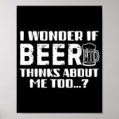 Sarcastic Drinking Funny Beer Day Drinking Beer Qu Poster (Voorkant)