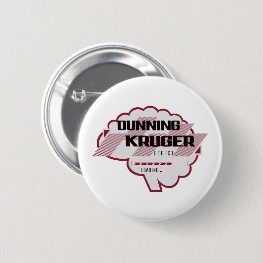 Sarcastic Dunning Kruger Effect Brain Illustratie Ronde Button 5,7 Cm (Voorkant /achterkant)