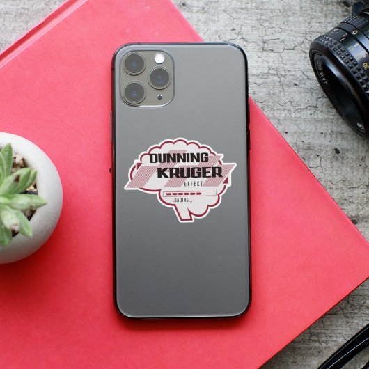 Sarcastic Dunning Kruger Effect Brain Illustratie Sticker