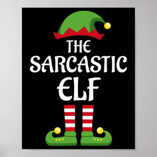 Sarcastic Elf Family Matching Group Kerstmis Poster