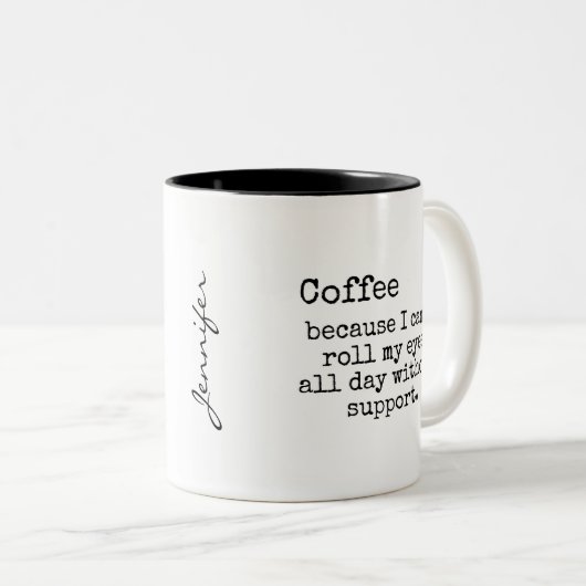 Sarcastic Eye-Roll Coffee Mug (Devant droit)