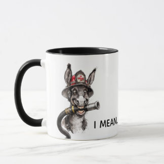 Sarcastic Firefighter Mug Donkey Humor Coworker Mok