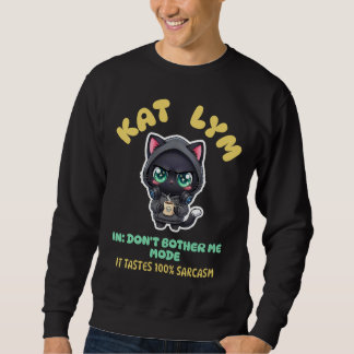 Sarcastic Gamer Cat in Hoodie holding Coffee Trui