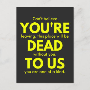 Sarcastic Goodbye , You are Dead to Us, Coworker Feestdagenkaart