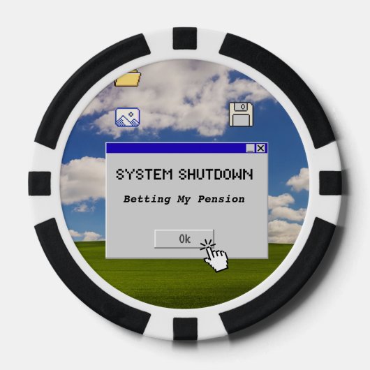 Sarcastic IT Retirement System Shutdown Betting Poker Chips (Voorkant)