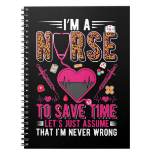 Sarcastic Nurse Leopard Print Funny Nurzing Notitieboek
