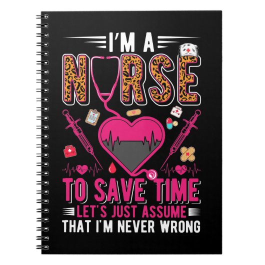 Sarcastic Nurse Leopard Print Funny Nurzing Notitieboek (Voorkant)