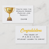 Sarcastic Parking Trophy Visitekaartje (Voorkant / Achterkant)