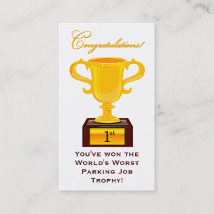 Sarcastic Parking Trophy Visitekaartje