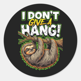 Sarcastic Sloth I Don’t Give a Hang Funny Meme Ronde Sticker