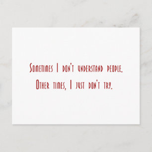 Sarcastic tees for sarcastic people. (Yeah, right) Briefkaart