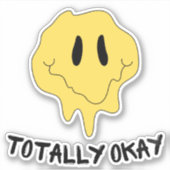 Sarcastic "totally okay" sticker with funny emoji (Devant)